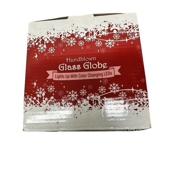 Christmas Hand Blown Glass Angel Nativity Snow Globe Color Change LED Lights NEW - Picture 2 of 8